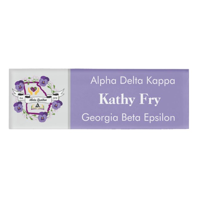 Georgia Beta Epsilon Nametag Template Name Tag (Front)