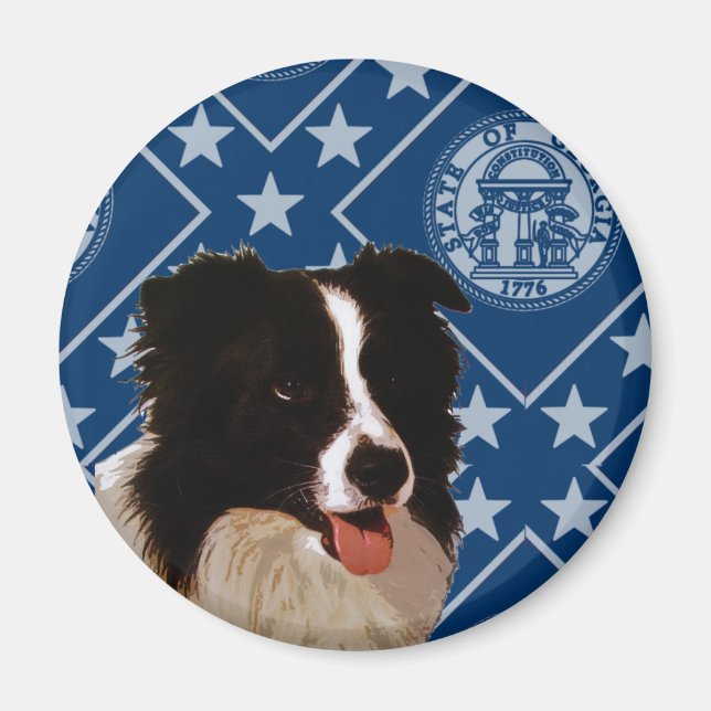 Georgia Border Collie Magnet (Front)