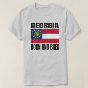 Georgia Born And Bred - Vintage Georgia Flag T-Shirt