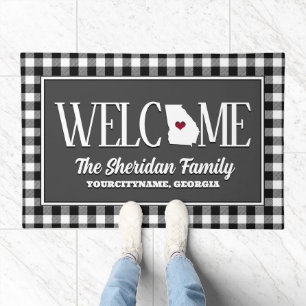 Georgia Buffalo Check Personalized Doormat