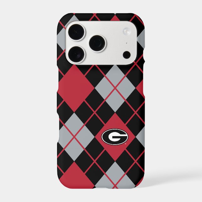 Georgia Bulldogs Logo | Argyle Pattern Case-Mate iPhone Case (Back)