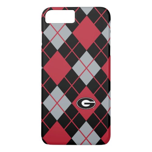 Georgia Bulldogs Logo  Argyle Pattern iPhone 8 Plus7 Plus Case