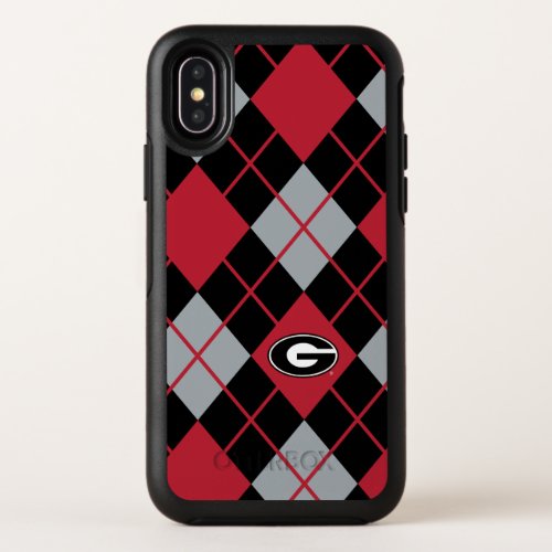 Georgia Bulldogs Logo  Argyle Pattern OtterBox Symmetry iPhone X Case