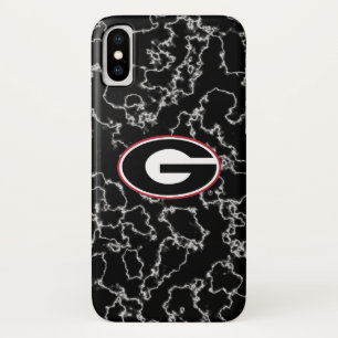 Georgia Bulldogs Logo Black Marble iPhone X Case