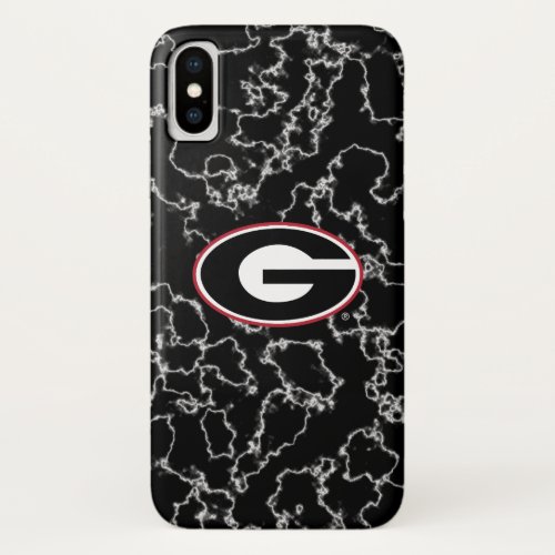 Georgia Bulldogs Logo  Black Marble iPhone X Case