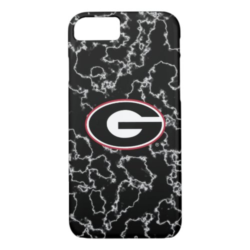 Georgia Bulldogs Logo  Black Marble iPhone 87 Case
