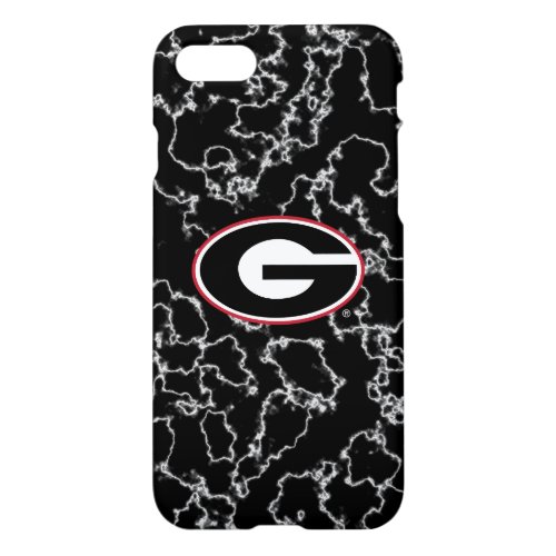Georgia Bulldogs Logo  Black Marble iPhone 87 Case