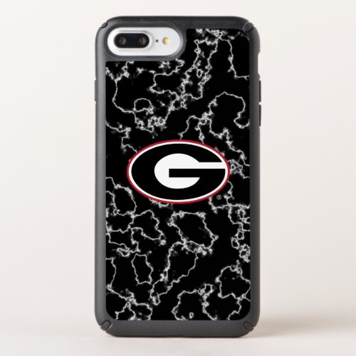 Georgia Bulldogs Logo  Black Marble Speck iPhone Case