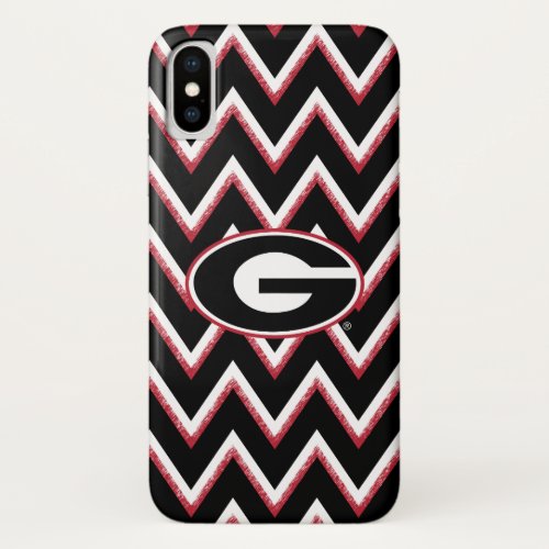 Georgia Bulldogs Logo  Chevron Pattern iPhone X Case