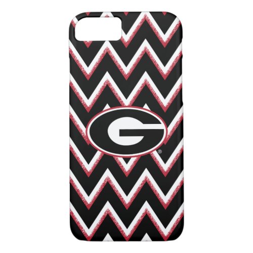 Georgia Bulldogs Logo  Chevron Pattern iPhone 87 Case