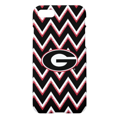 Georgia Bulldogs Logo  Chevron Pattern iPhone 87 Case