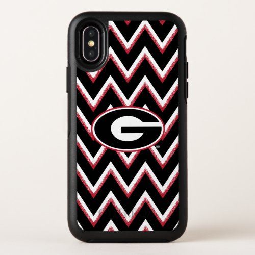 Georgia Bulldogs Logo  Chevron Pattern OtterBox Symmetry iPhone X Case