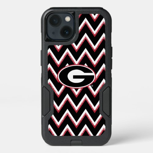 Georgia Bulldogs Logo  Chevron Pattern iPhone 13 Case