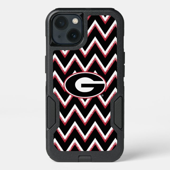 Georgia Bulldogs Logo | Chevron Pattern Otterbox iPhone Case (Back)