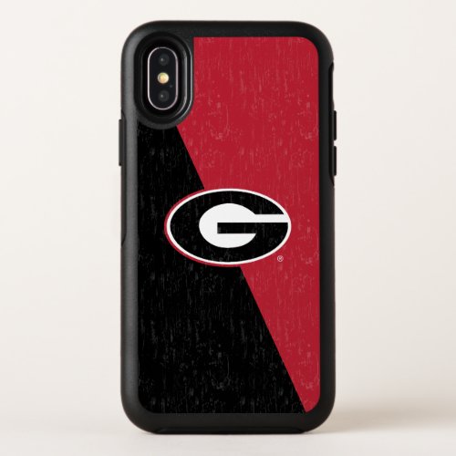 Georgia Bulldogs Logo  Distressed OtterBox Symmetry iPhone X Case