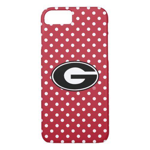 Georgia Bulldogs Logo  Polka Dot Pattern iPhone 87 Case
