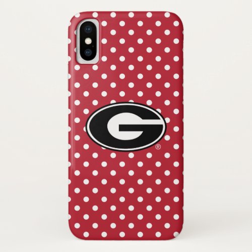 Georgia Bulldogs Logo  Polka Dot Pattern iPhone X Case