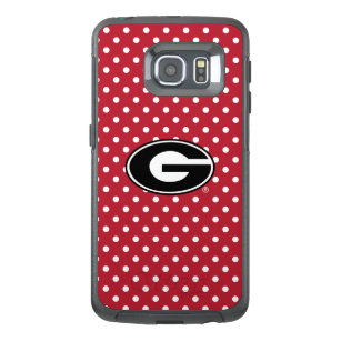Georgia Bulldogs Logo   Polka Dot Pattern OtterBox Samsung Galaxy S6 Edge Case