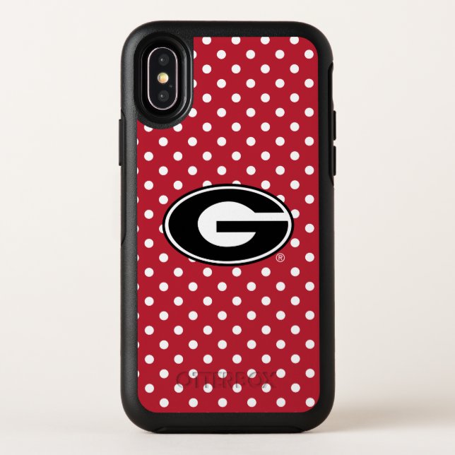 Georgia Bulldogs Logo | Polka Dot Pattern Otterbox iPhone Case (Back)