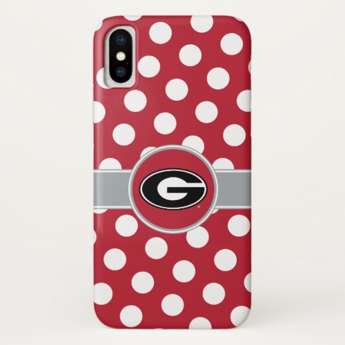 Georgia Bulldogs Logo  Polka Dots iPhone X Case