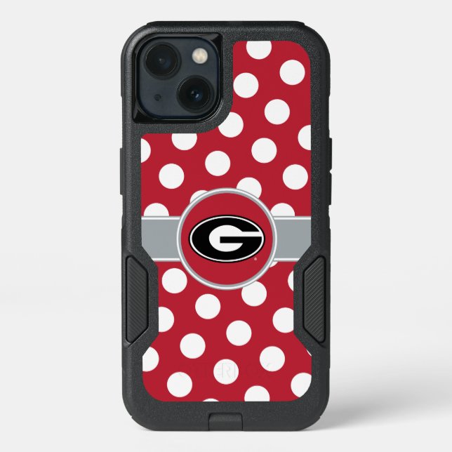 Georgia Bulldogs Logo | Polka Dots Otterbox iPhone Case (Back)