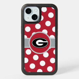 Georgia Bulldogs Logo   Polka Dots iPhone 15 Case