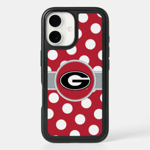 Georgia Bulldogs Logo   Polka Dots iPhone 16 Case