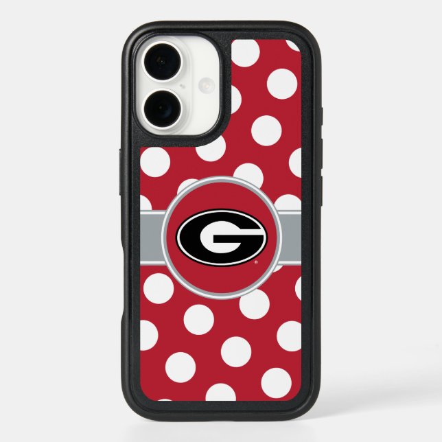 Georgia Bulldogs Logo | Polka Dots Otterbox iPhone Case (Back)