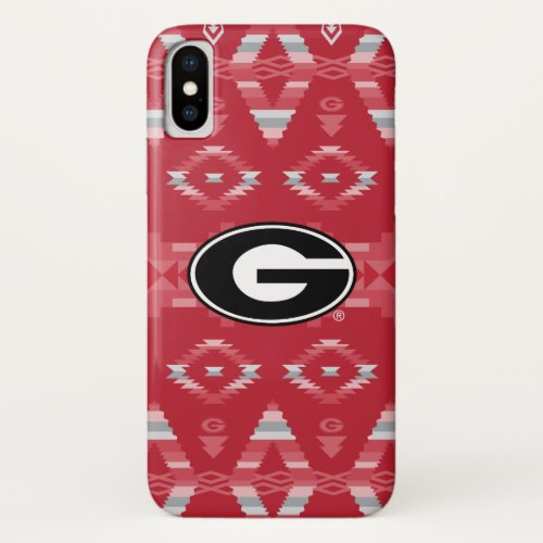 Georgia Bulldogs Logo  Tribal Pattern iPhone X Case