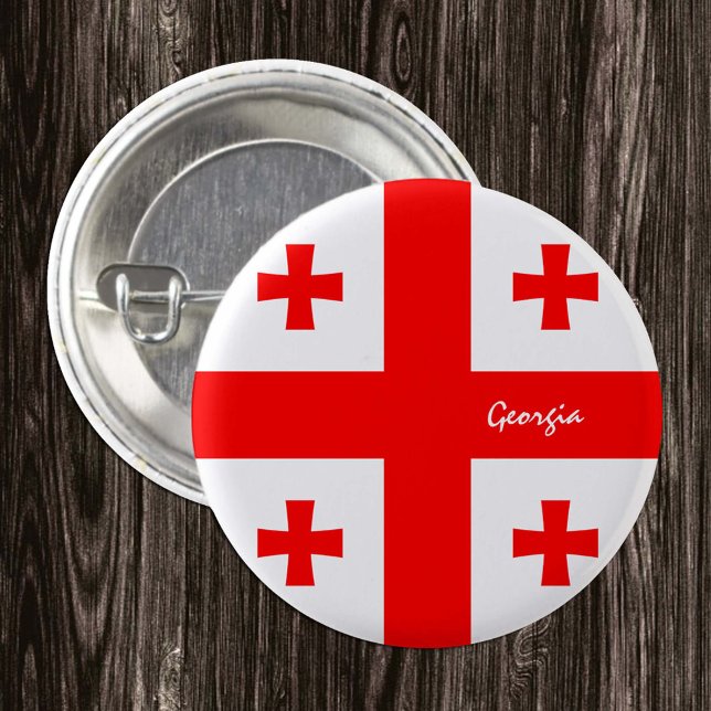 Georgia button, patriotic Georgian Flag fashion Button (Creator Uploaded)