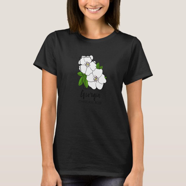 Georgia Cherokee Rose Flower   T-Shirt (Front)