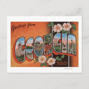 Georgia (Cherokee Rose) - Large Letter Scenes Postcard