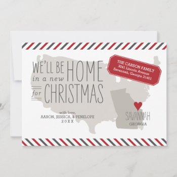 Georgia Christmas Moving Announcement Holiday Card by BanterandCharm at Zazzle
