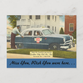 Georgia, City Cab, Savannah Postcard