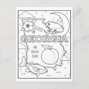georgia color me collage postcard
