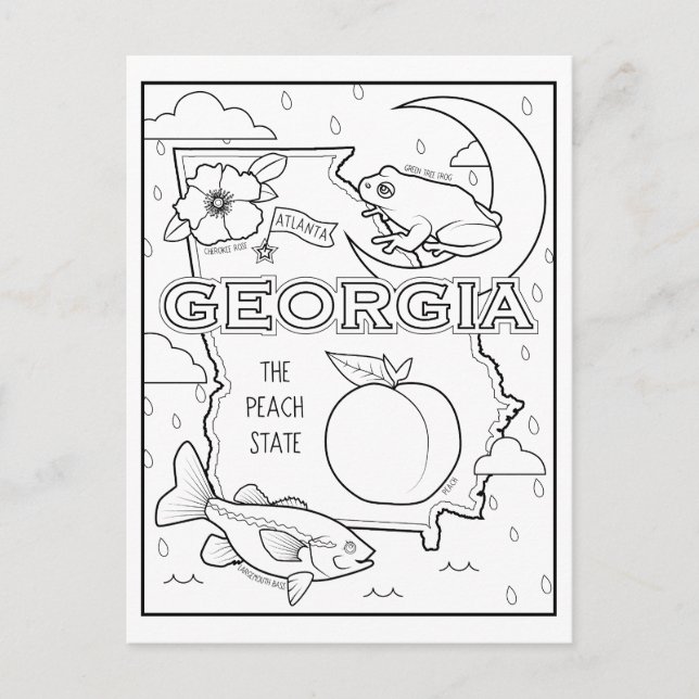 georgia color me collage postcard (Front)