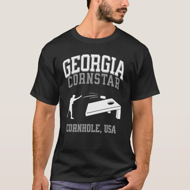 Georgia Cornstar Lucky Cornhole Tournament T-Shirt (Front)