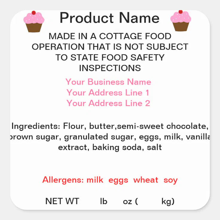 GEORGIA Cottage Food Law Product Labels | Zazzle
