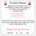 Texas Cottage Food Law Label Zazzle Com