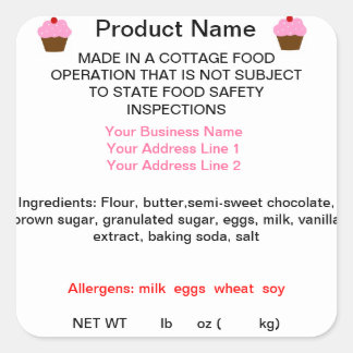 GEORGIA Cottage Food Law Product Labels