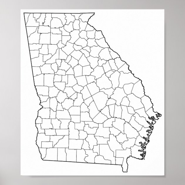 Georgia Counties Blank Outline Map Poster Zazzle   Georgia Counties Blank Outline Map Poster R49be1dc3d1384968bd09fd4a88fdb74d Ebgyp 8byvr 630 