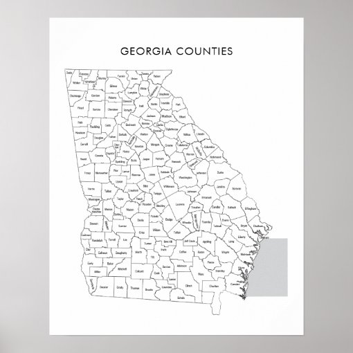 counties map with county names poster Zazzle