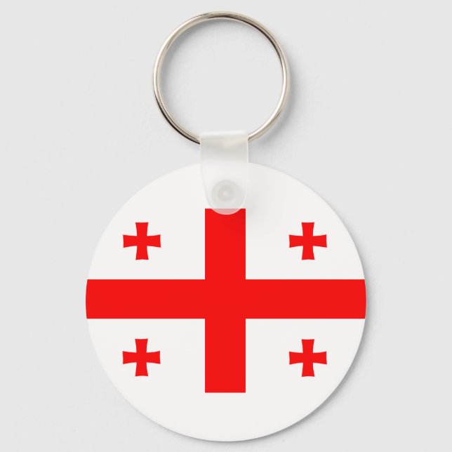 georgia country flag long symbol keychain (Front)