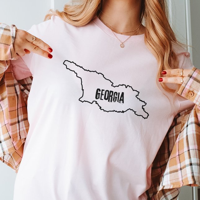 Georgia Country Map Outline Georgian Border Line T-Shirt (Creator Uploaded)