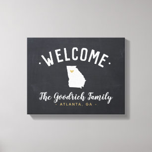 Georgia Family Monogram Welcome Sign