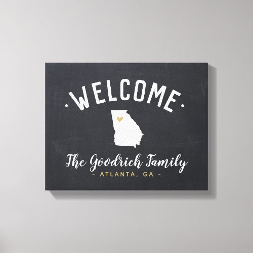 Georgia Family Monogram Welcome Sign