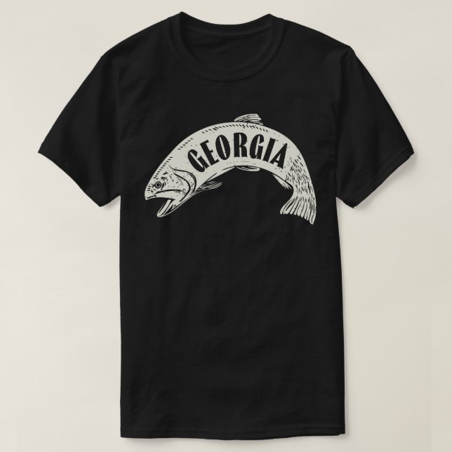Georgia Fish Wordmark Tan T-Shirt (Design Front)