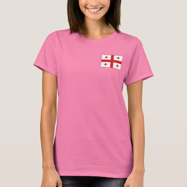 Georgia Flag and Map dk T-Shirt (Front)