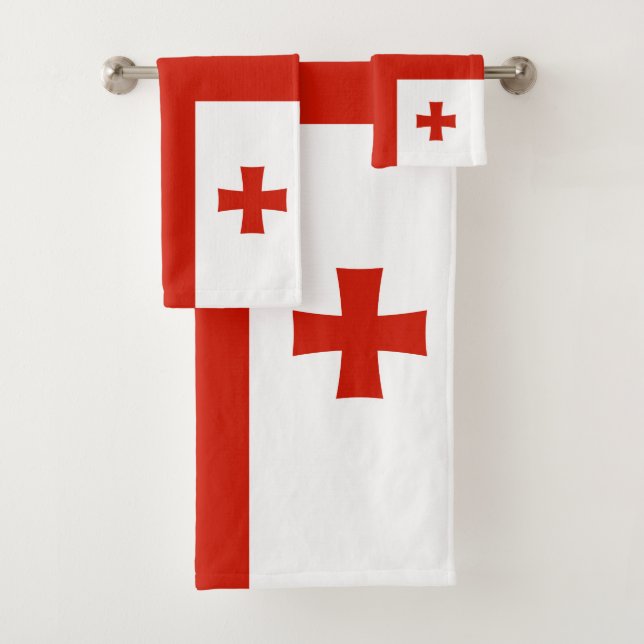 Georgia flag bath towel set (Insitu)