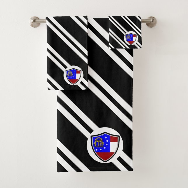 Georgia flag bath towel set (Insitu)